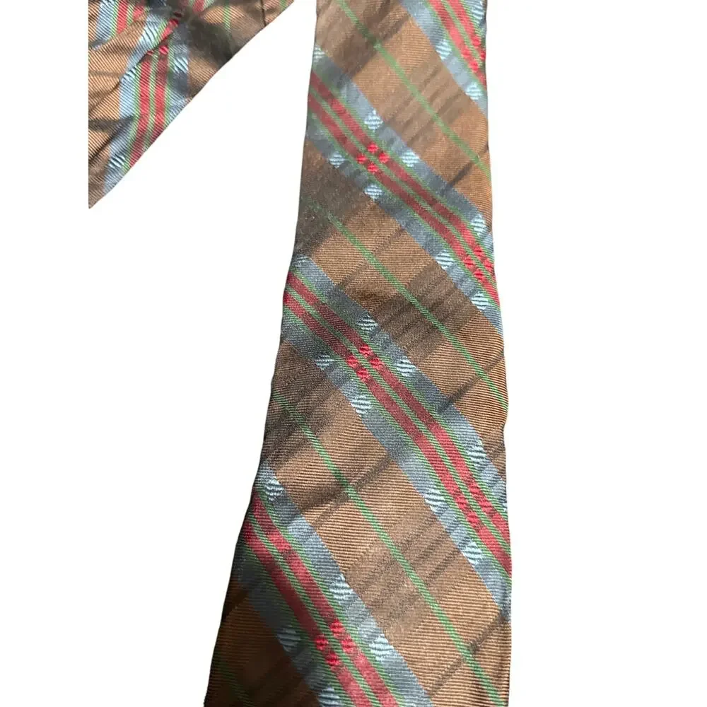 Vintage Oleg Cassini Men's Brown & Blue Stripe Necktie
